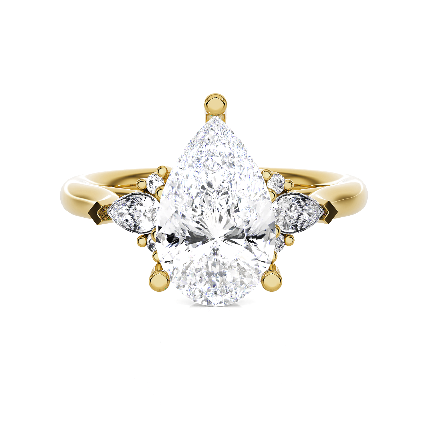 Pear-Shaped Three Stone Lab Grown Diamond Ring