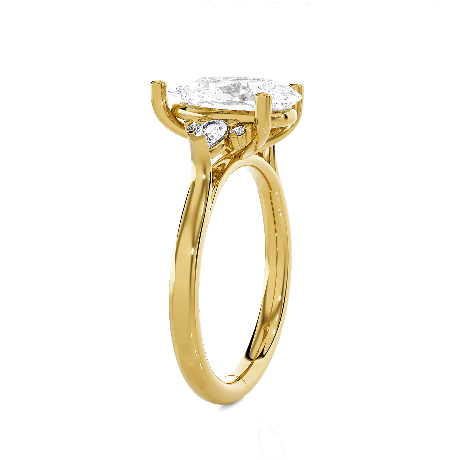 Pear-Shaped Three Stone Lab Grown Diamond Ring