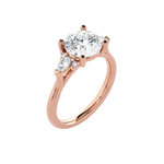 Round with Pear-Shaped Three Stone Lab Grown Diamond Ring