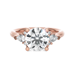 Round with Pear-Shaped Three Stone Lab Grown Diamond Ring
