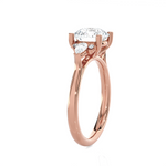 Round with Pear-Shaped Three Stone Lab Grown Diamond Ring