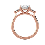 Round with Pear-Shaped Three Stone Lab Grown Diamond Ring