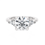 Round with Pear-Shaped Three Stone Lab Grown Diamond Ring