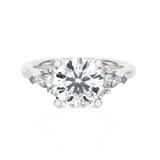 Round with Pear-Shaped Three Stone Lab Grown Diamond Ring