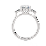 Round with Pear-Shaped Three Stone Lab Grown Diamond Ring