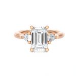 Emerald-Cut with Pear-Shaped Three Stone Lab Grown Diamond Ring