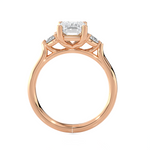 Emerald-Cut with Pear-Shaped Three Stone Lab Grown Diamond Ring