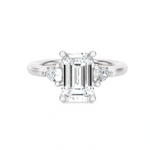 Emerald-Cut with Pear-Shaped Three Stone Lab Grown Diamond Ring