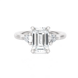 Emerald-Cut with Pear-Shaped Three Stone Lab Grown Diamond Ring