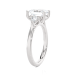 Emerald-Cut with Pear-Shaped Three Stone Lab Grown Diamond Ring
