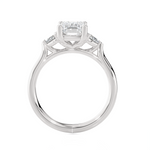 Emerald-Cut with Pear-Shaped Three Stone Lab Grown Diamond Ring