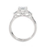 Emerald-Cut with Pear-Shaped Three Stone Lab Grown Diamond Ring