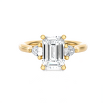Emerald-Cut with Pear-Shaped Three Stone Lab Grown Diamond Ring