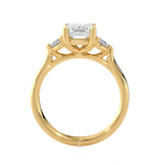 Emerald-Cut with Pear-Shaped Three Stone Lab Grown Diamond Ring