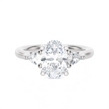 Oval with Pear-Shaped Three Stone Lab Grown Diamond Ring