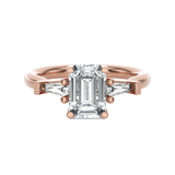 Emerald-Cut with Tapered Baguette Three Stone Lab Grown Diamond Ring