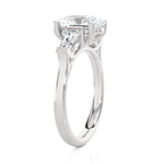 Oval With Tapered Baguette Three Stone Lab Grown Diamond Ring