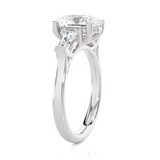 Oval With Tapered Baguette Three Stone Lab Grown Diamond Ring