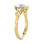 Oval With Tapered Baguette Three Stone Lab Grown Diamond Ring