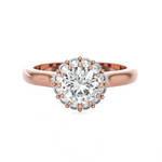 Round Lab Grown Diamond Halo Engagement Ring