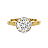 Round Lab Grown Diamond Halo Engagement Ring