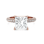 Princess-Cut Lab Grown Diamond Side Stone Engagement Ring