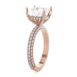 Princess-Cut Lab Grown Diamond Side Stone Engagement Ring