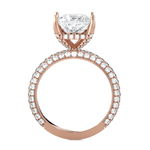 Princess-Cut Lab Grown Diamond Side Stone Engagement Ring