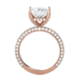 Princess-Cut Lab Grown Diamond Side Stone Engagement Ring