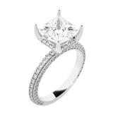 Princess-Cut Lab Grown Diamond Side Stone Engagement Ring