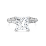 Princess-Cut Lab Grown Diamond Side Stone Engagement Ring
