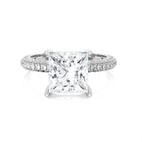 Princess-Cut Lab Grown Diamond Side Stone Engagement Ring