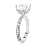 Princess-Cut Lab Grown Diamond Side Stone Engagement Ring