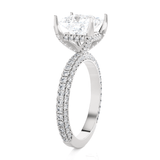 Princess-Cut Lab Grown Diamond Side Stone Engagement Ring