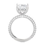 Princess-Cut Lab Grown Diamond Side Stone Engagement Ring