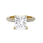 Princess-Cut Lab Grown Diamond Side Stone Engagement Ring