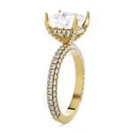 Princess-Cut Lab Grown Diamond Side Stone Engagement Ring