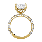 Princess-Cut Lab Grown Diamond Side Stone Engagement Ring