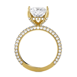 Princess-Cut Lab Grown Diamond Side Stone Engagement Ring