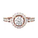 Round Lab Grown Diamond Halo Engagement Ring