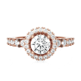 Round Lab Grown Diamond Halo Engagement Ring