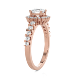 Round Lab Grown Diamond Halo Engagement Ring