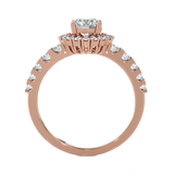 Round Lab Grown Diamond Halo Engagement Ring