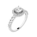Round Lab Grown Diamond Halo Engagement Ring