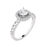 Round Lab Grown Diamond Halo Engagement Ring