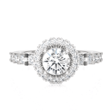Round Lab Grown Diamond Halo Engagement Ring
