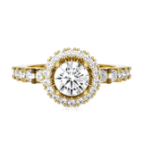 Round Lab Grown Diamond Halo Engagement Ring