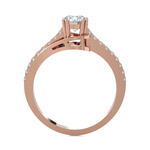 Round Lab Grown Diamond Side Stone Engagement Ring