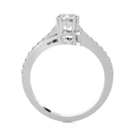 Round Lab Grown Diamond Side Stone Engagement Ring
