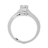 Round Lab Grown Diamond Side Stone Engagement Ring